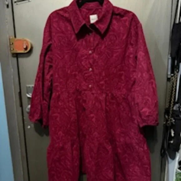 The Bettina Tiered Shirt Dress by Maeve: Mini Paisley Corduroy Edition